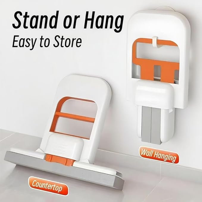 Multipurpose Fashion Mop with Foldable Space-Saving Design | Floor & Glass Cleaning Wiper with Lightweight Handle | Compact Daily Use Mop for Bathroom, Kitchen & Office | Easy-to-Store Wall Mount Mop with Strong Grip for Effortless Cleaning