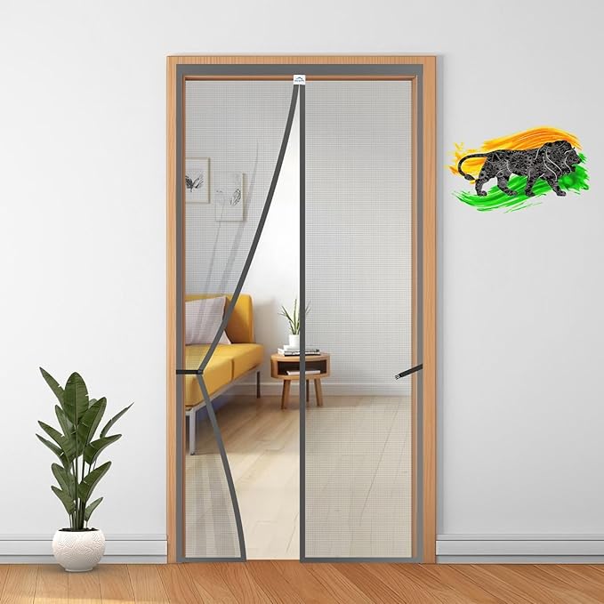 Door Curtain-Mesh Screen Net Home Magnetic Foldable Anti Mosquito Door Curtain